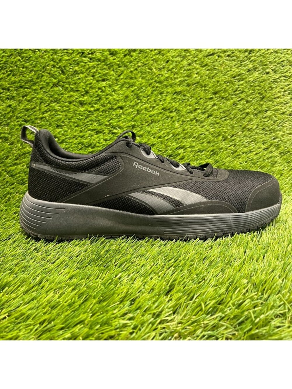Reebok Lite Plus 4 Mens Size 8W Black Gray Composite Safety Toe Work Shoes